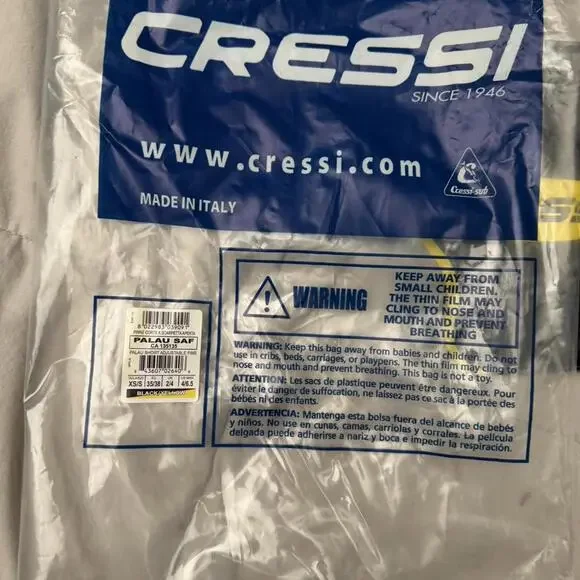 Cressi Palau Black/Yellow Snorkel Fins Size - XS/S - Picture 4 of 4